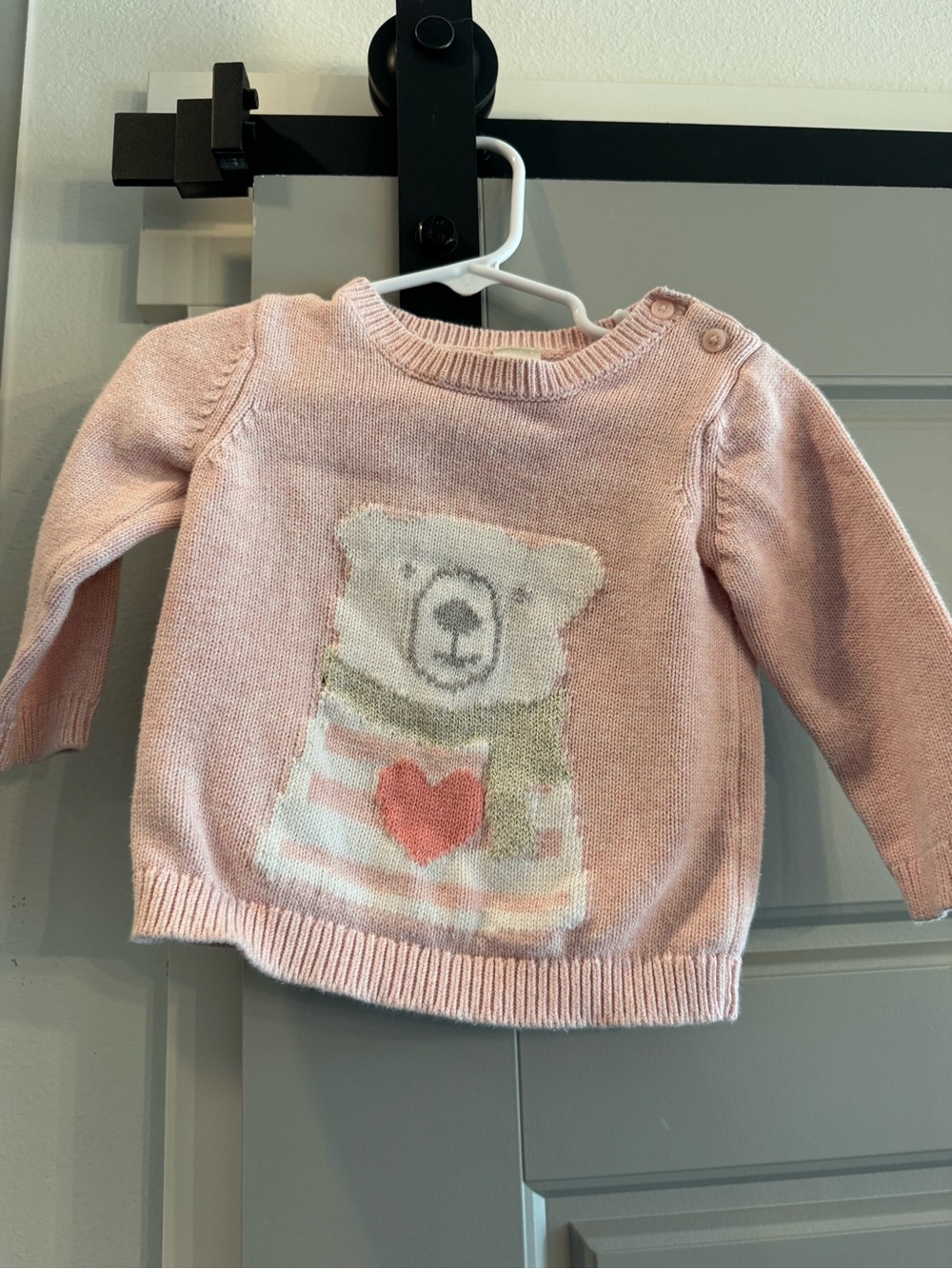 Baby Pink Bear Knit Sweater - Kids Shirt & Top